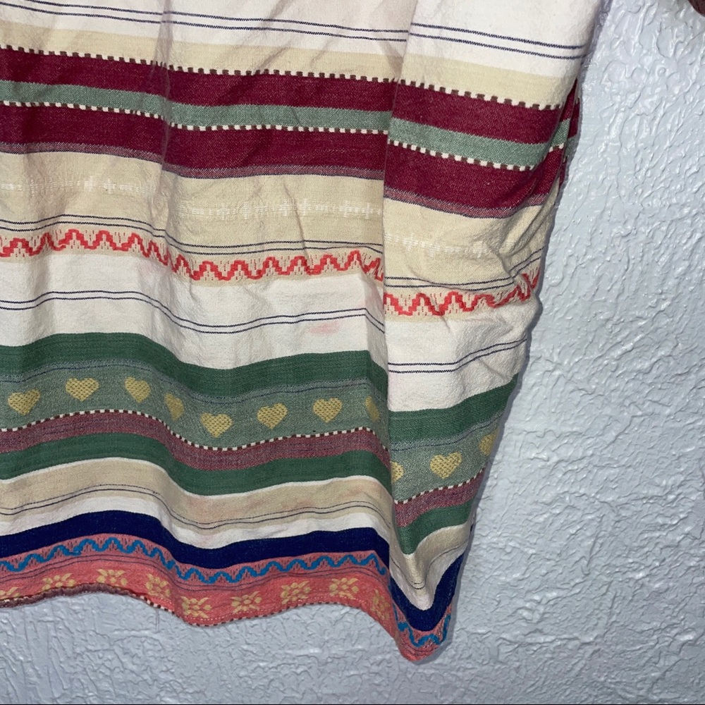 Vintage Patterned Stripe Button Down Blouse - image 5